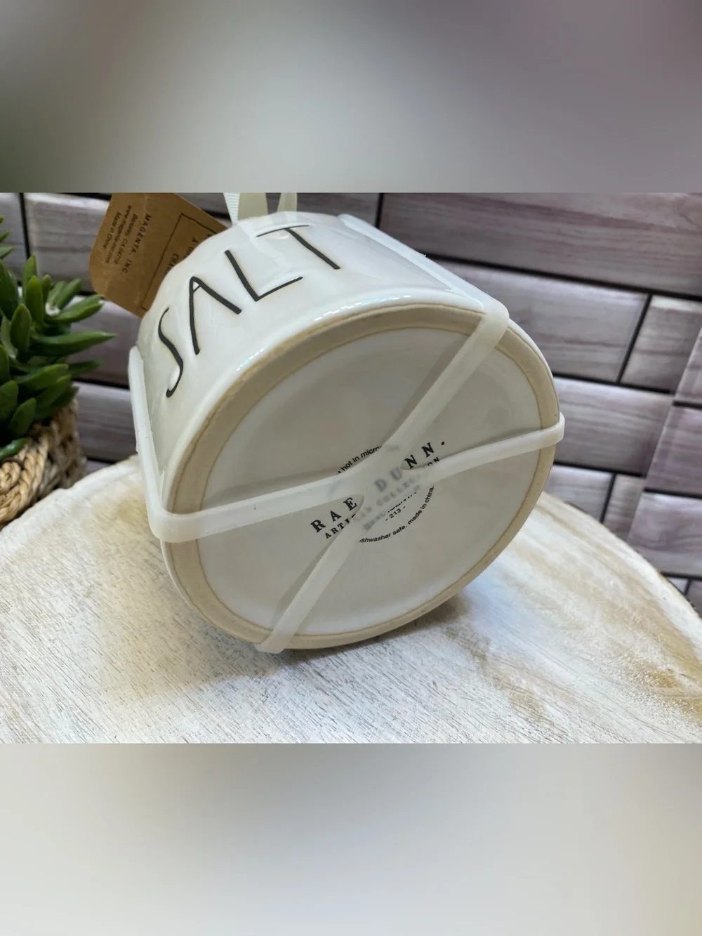 Rae Dunn ❤️Farmhouse “SALT “ceramic jar w/ lid NWT